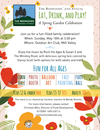 The Redwoods, A Community of Seniors in Mill Valley, Is Hosting a Fun-Filled Afternoon on Sunday, May 18th at 3pm